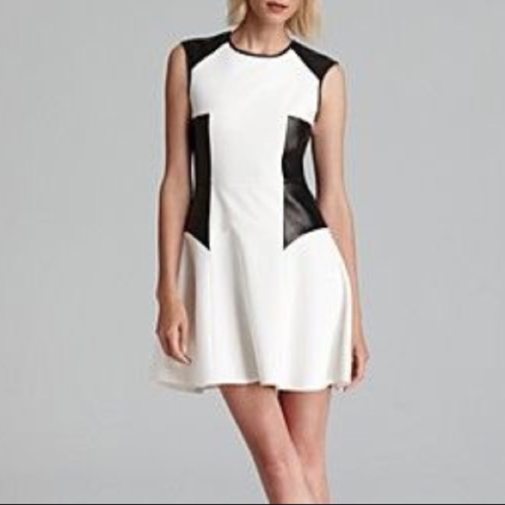 TIBI Colorblocked Ponte Black & White Dress